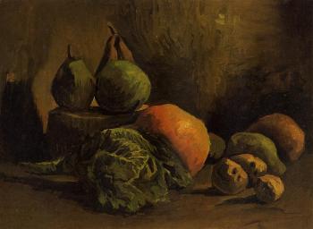 文森特 威廉 梵高 有蔬菜和水果的靜物畫